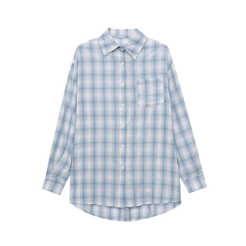 Damen Karobluse Knopfdetails Knotenschluss Bluse Norvielle