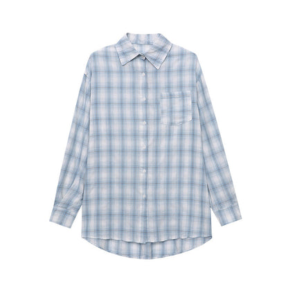 Damen Karobluse Knopfdetails Knotenschluss Bluse Norvielle