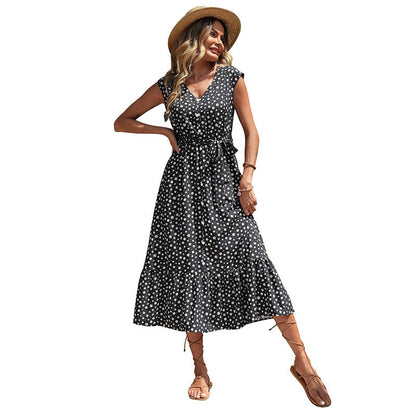 Damen Maxikleid Blumenmuster Rüschendetails Norvielle