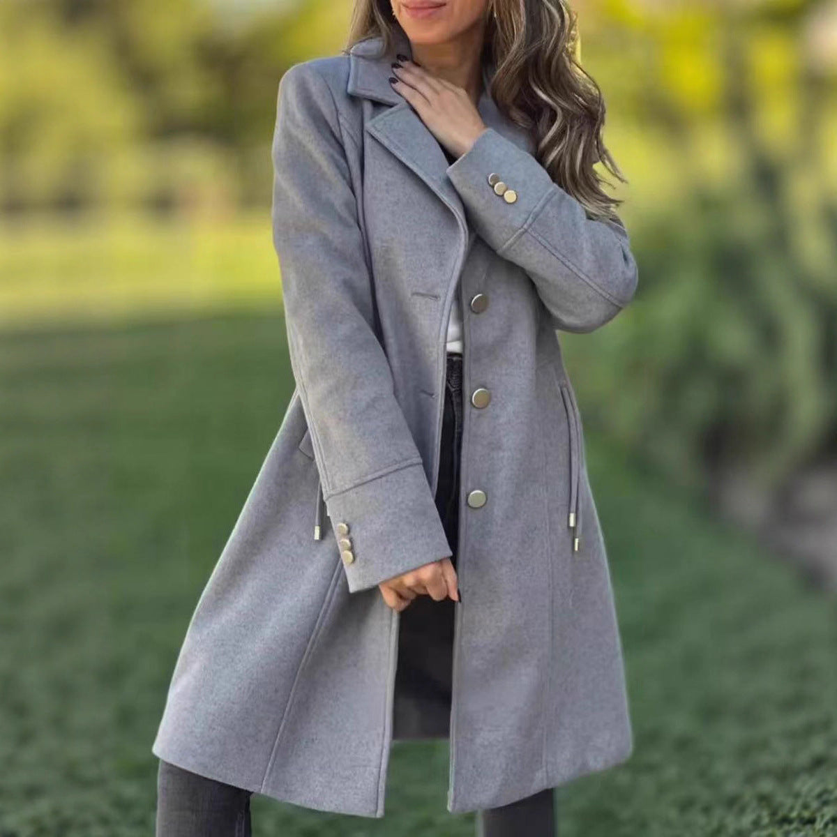 Damen Übergangsjacke Italienischer Schnitt Elegantes Design Schwarz - Norvielle