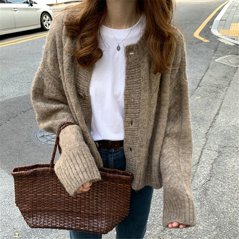 Damen Strickcardigan Feinripp Norvielle Beige