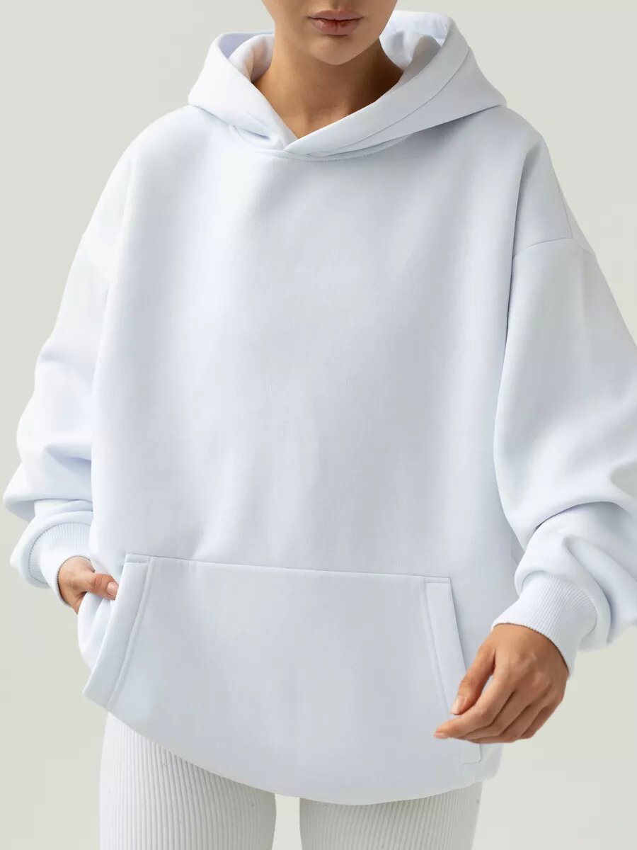 Damen Oversize Kapuzenpullover Baumwollmix