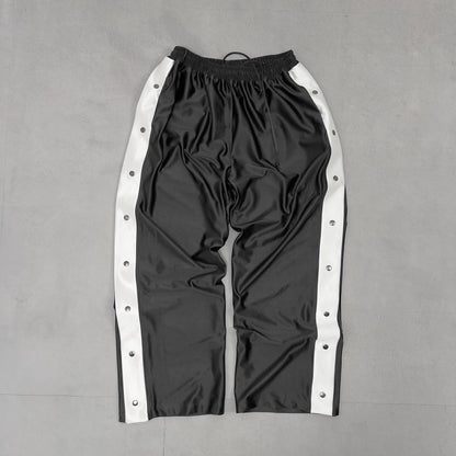 Damen Freizeithose Sportlich Mit Druckknopfverschluss