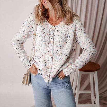 Damen Strickjacke Bunt Muster - Norvielle