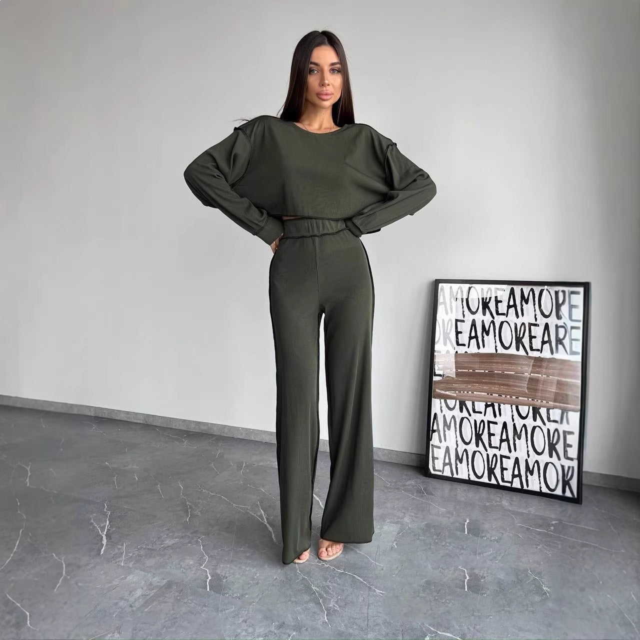 Damen Lounge-Set Weites Norvielle-Kleid aus Baumwolle mit weitem