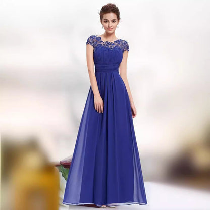 Damen Maxikleid Spitzenoberteil Fließender Rock Norvielle