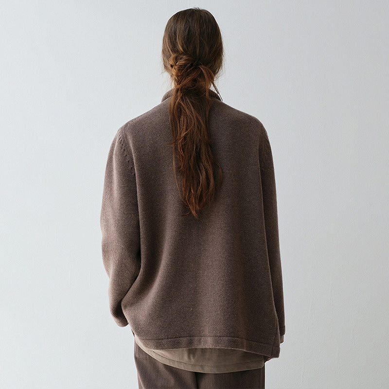 Damen Wolljacke Stehkragen Norvielle