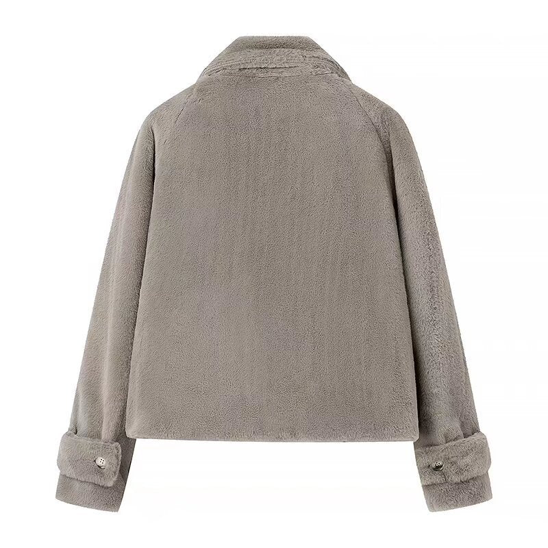 Damen Kuscheljacke Elegant Kragen Norvielle