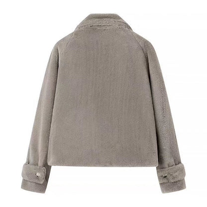 Damen Kuscheljacke Elegant Kragen Norvielle