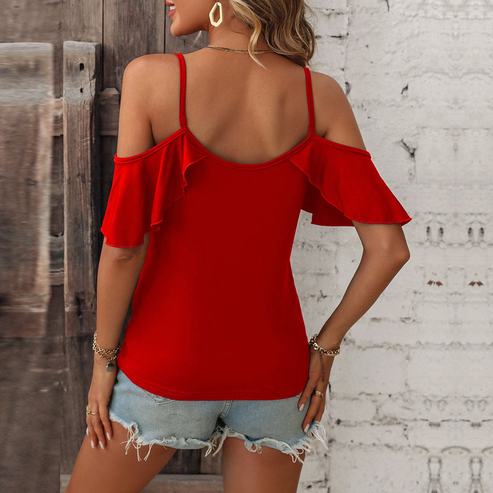 Damen Off-Shoulder- mit Rüschendetails
