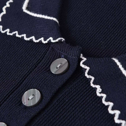Damen Strickpullover Polokragen Knopfleiste Norvielle