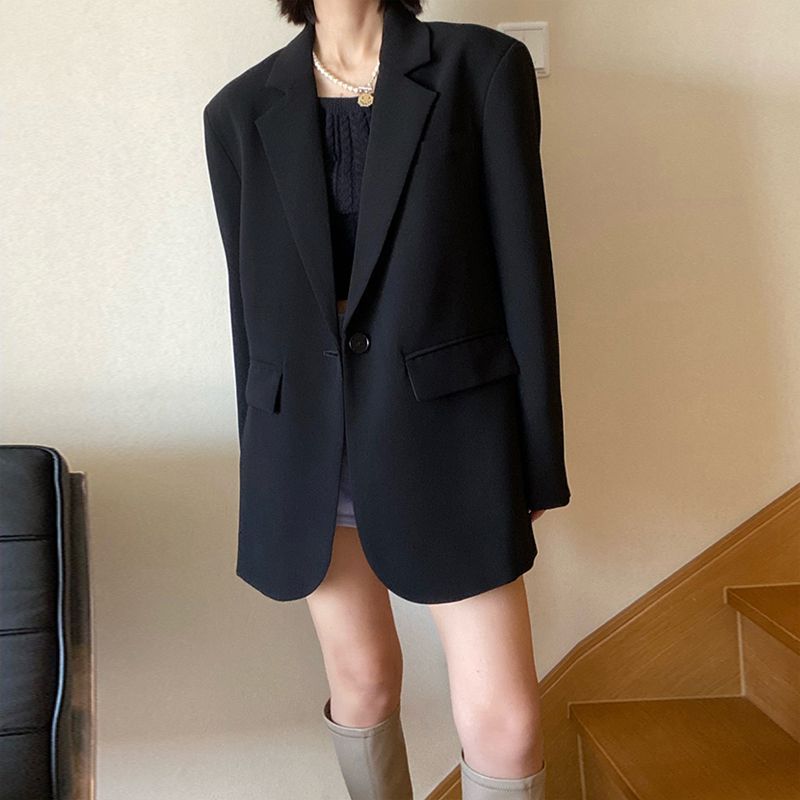 Damen Oversized Blazer aus Wolle mit Taschen