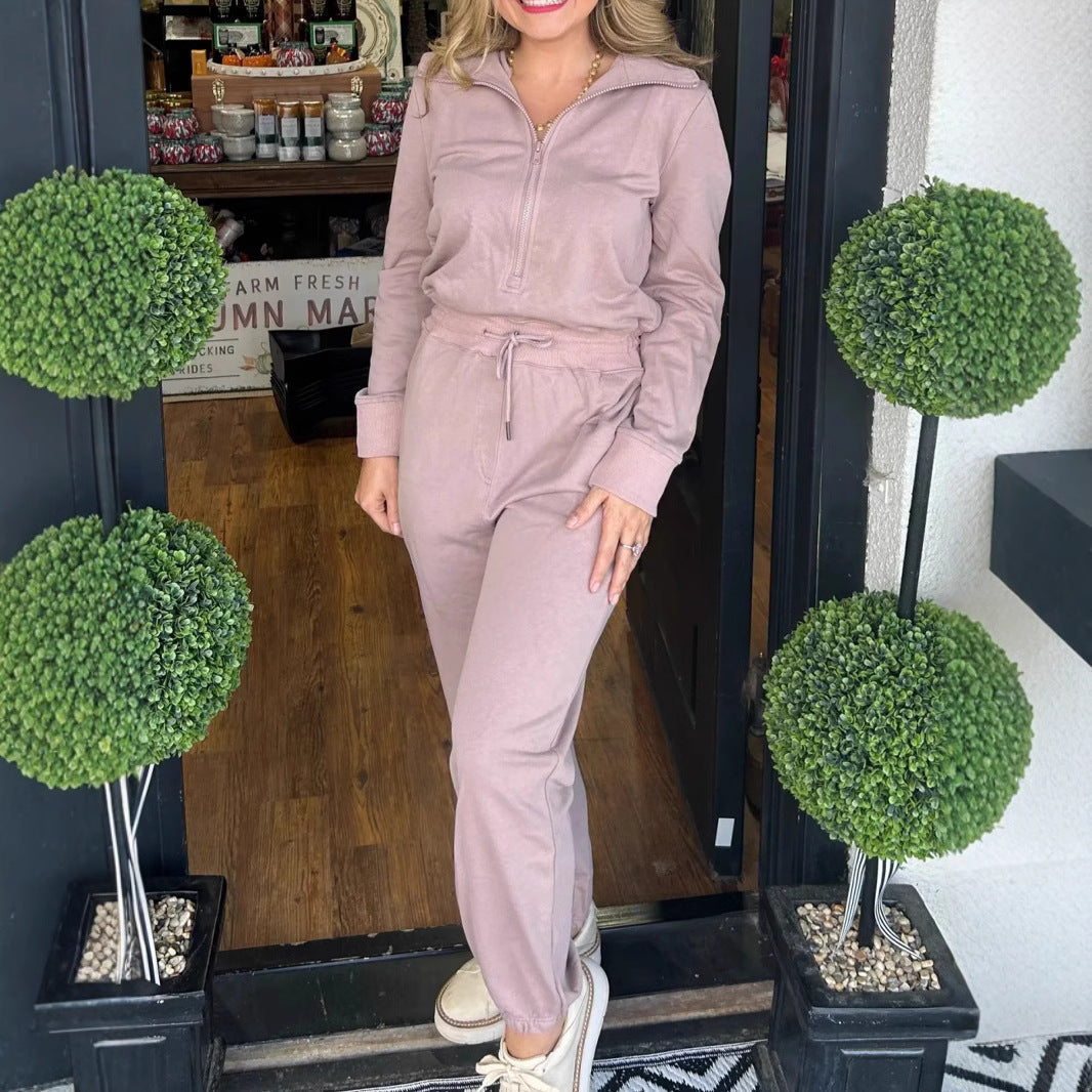 Damen Jumpsuit mit Stehkragen und Taschen Norvielle
