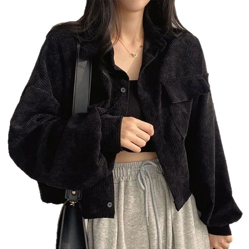 Damen Cordjacke Voluminöse Ärmel Norvielle