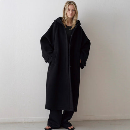 Damen Oversize-Mantel mit Kapuze und Taschen Norvielle