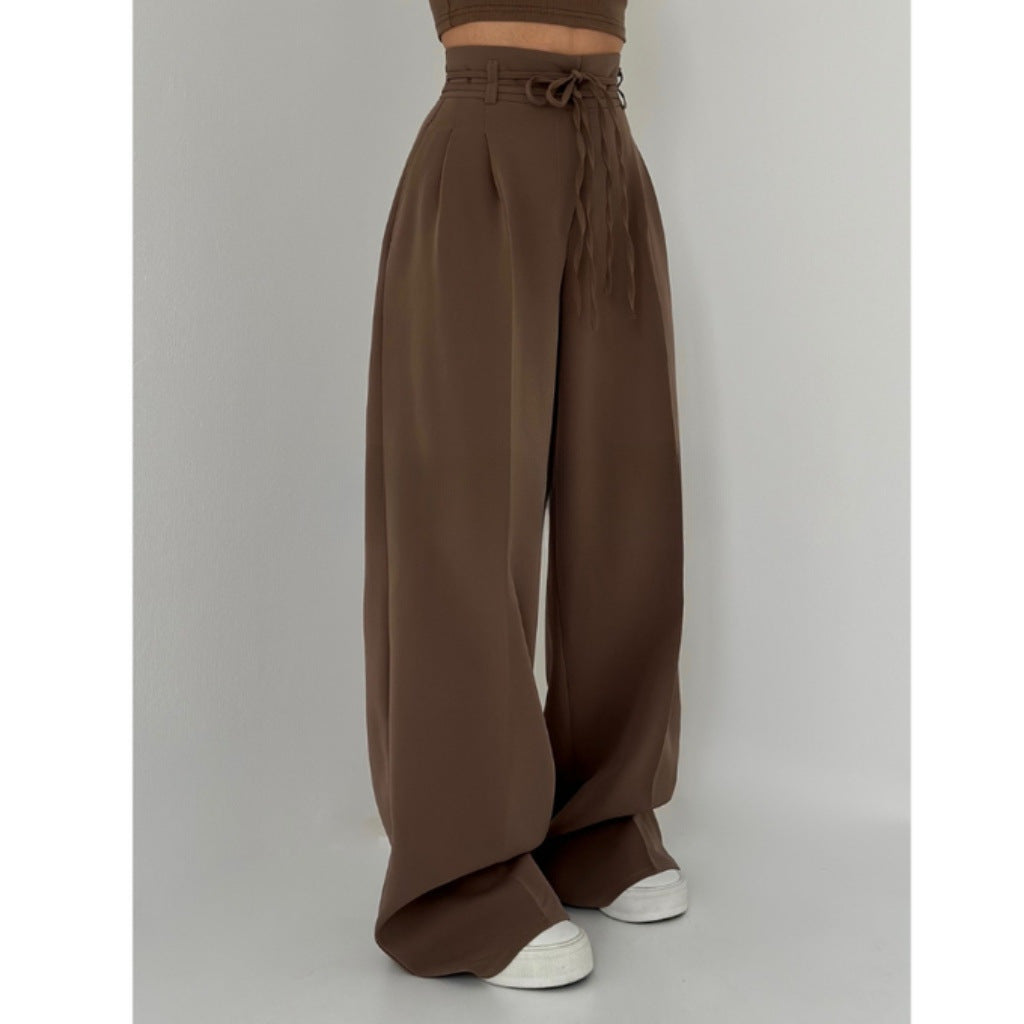 Damen Bundfaltenhose Elastischer Taillenbund Norvielle