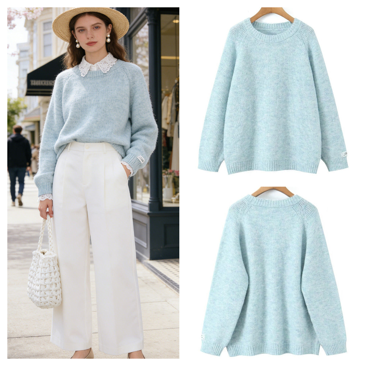 Damen Strickpullover Rundhals Norvielle Weich - Norvielle