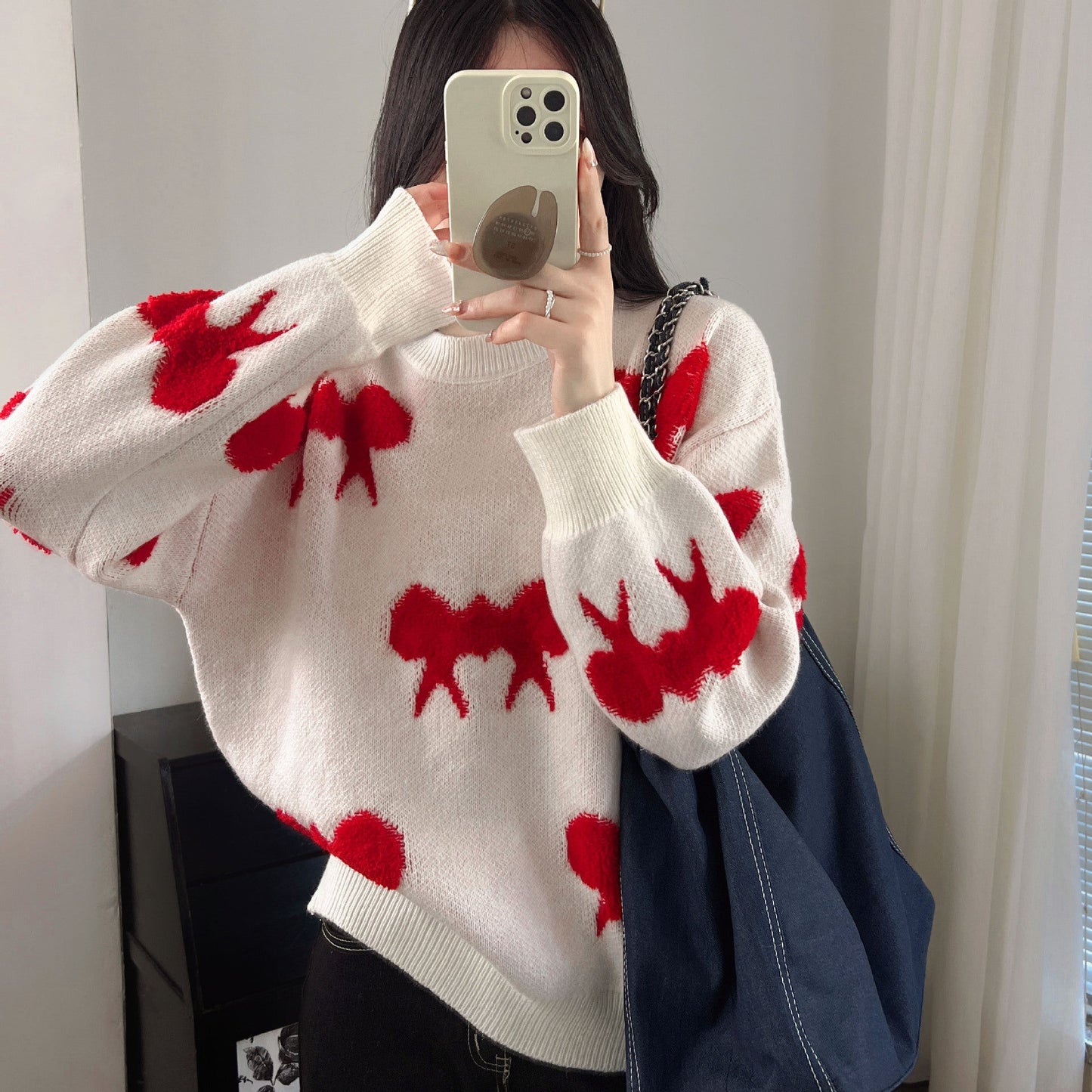 Damen Strickpullover Tiermotiv Lässig Norvielle