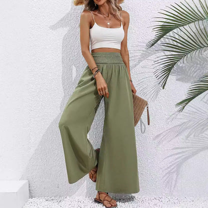Damen Palazzo-Hose Elastischer Bund Lässiger Schnitt Norvielle
