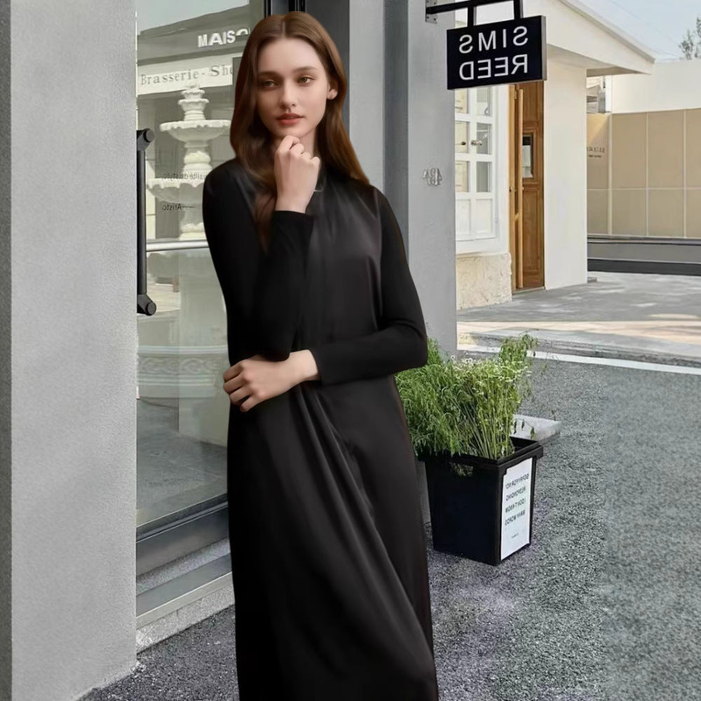 Damen Maxikleid Langarm Elegantes Design