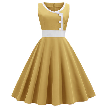 Damen A-Linien Swingkleid mit Knöpfen Norvielle
