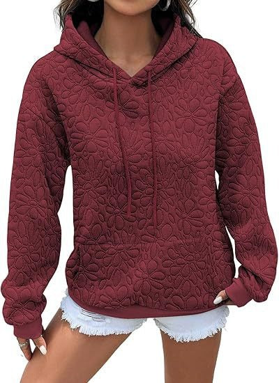 Damen Sweatshirt Strukturiertes Blumenmuster Norvielle