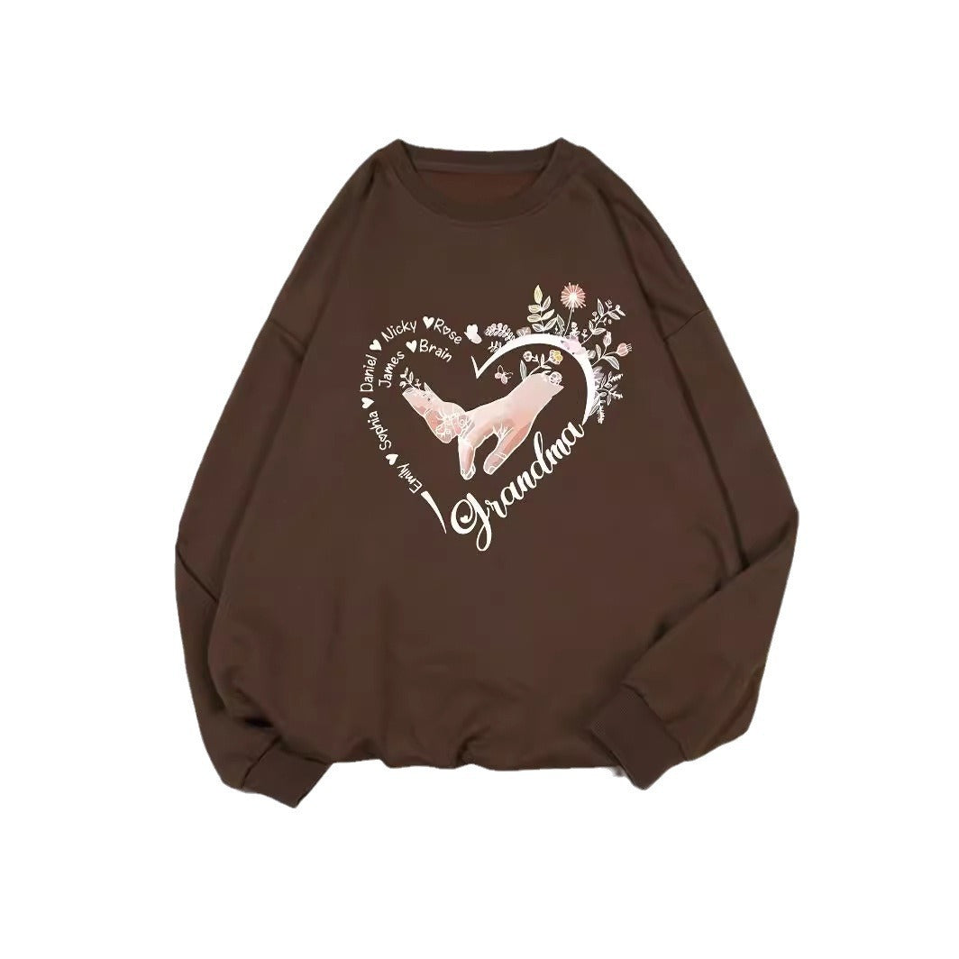 Damen Pullover Blumenmuster Baumwolle Entspannt Norvielle