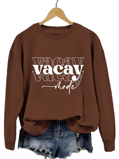Damen Sweatshirt Lässiger Schriftzug Entspannte Passform Norvielle