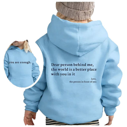 Damen Kapuzenpullover Lässiger Schnitt Motivierender Schriftzug