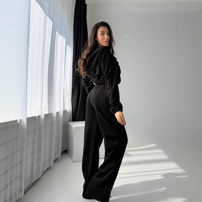 Damen Fleece Jogginganzug Gemütlich Norvielle