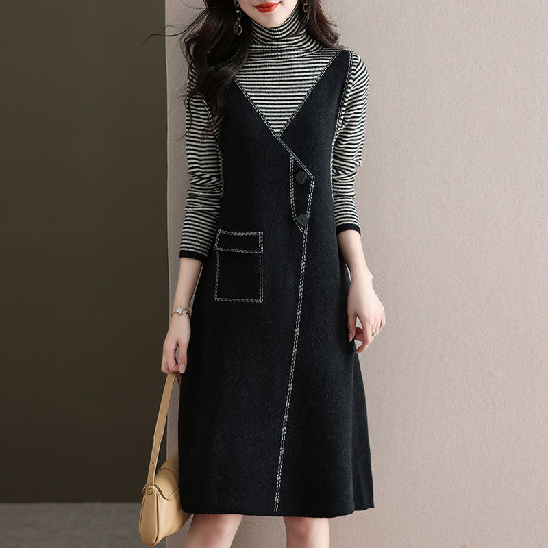 Damen Wickelkleid mit seitlicher Knopfleiste Norvielle