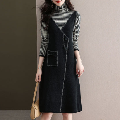Damen Wickelkleid mit seitlicher Knopfleiste Norvielle