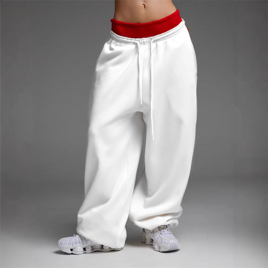 Damen Jogginghose Elastischer Bund Verstellbarer Kordelzug