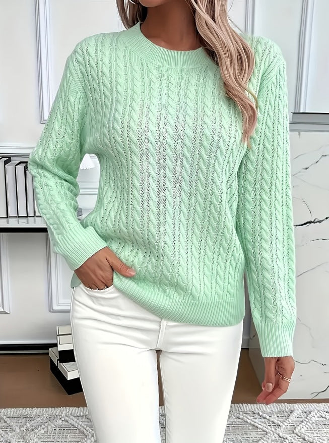 Damen Strickpullover Zopfdesign Norvielle