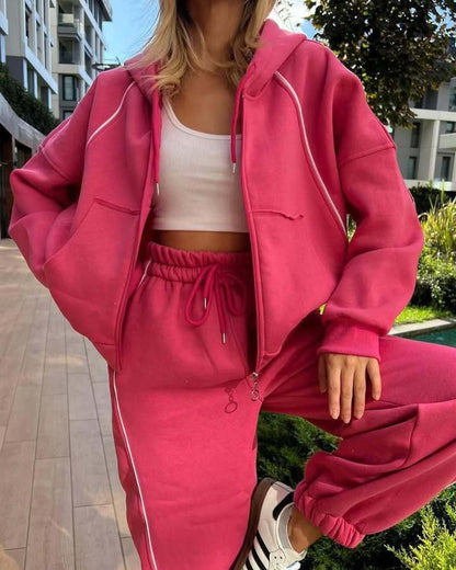 Damen Hoodie Jogginghose Anzug Elastisch Bequem