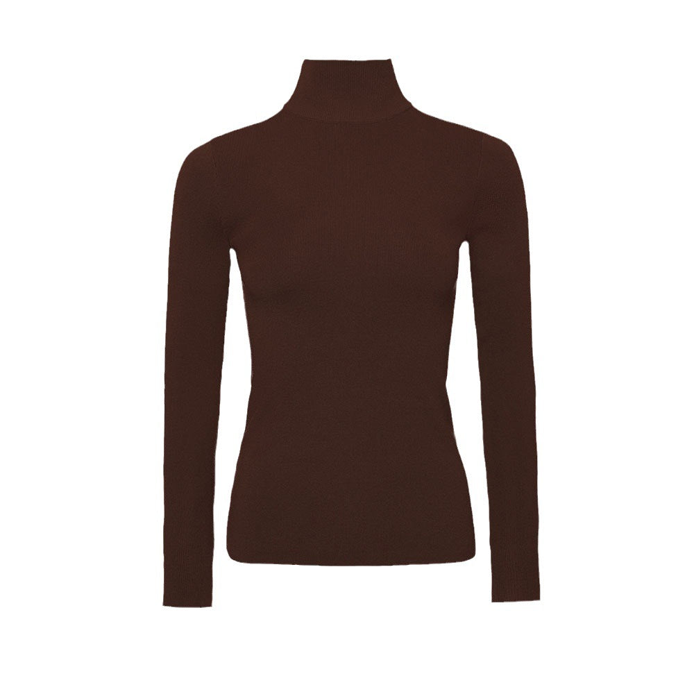 Damen Rollkragenpullover Feines Strickmaterial Beige