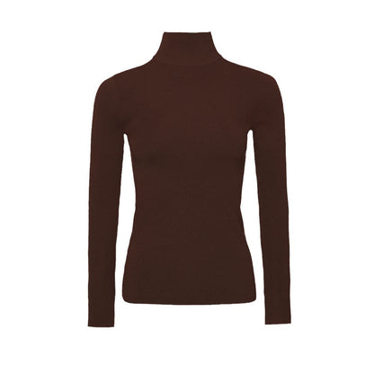 Damen Rollkragenpullover Feines Strickmaterial Beige