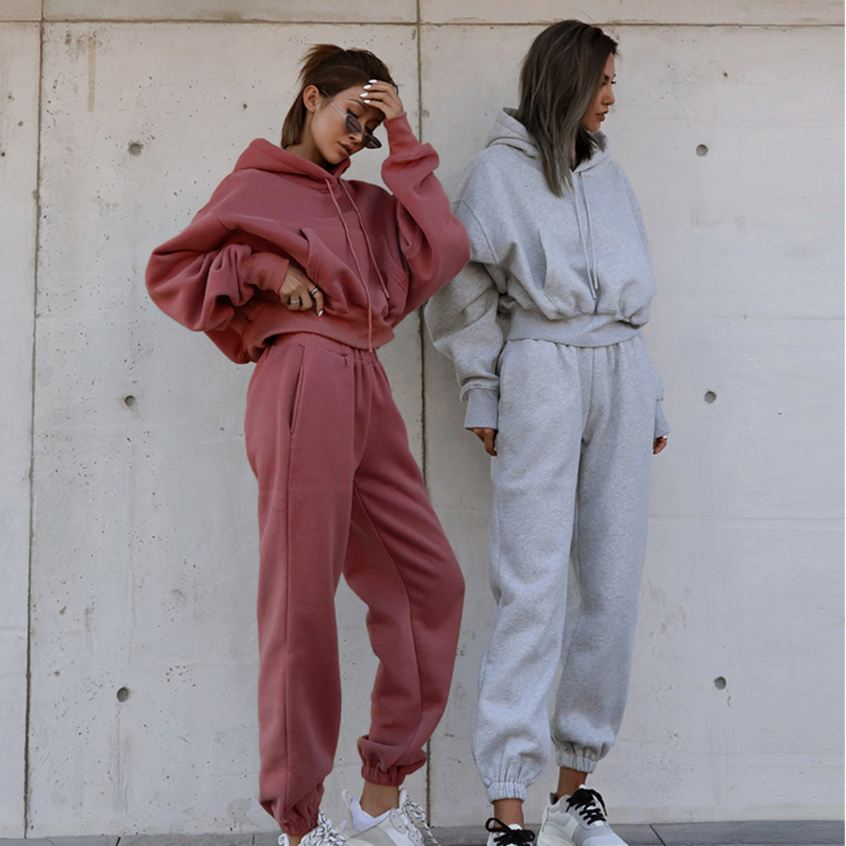 Damen Kapuzenpullover Hochtailliert mit Jogginghose Norvielle - Norvielle
