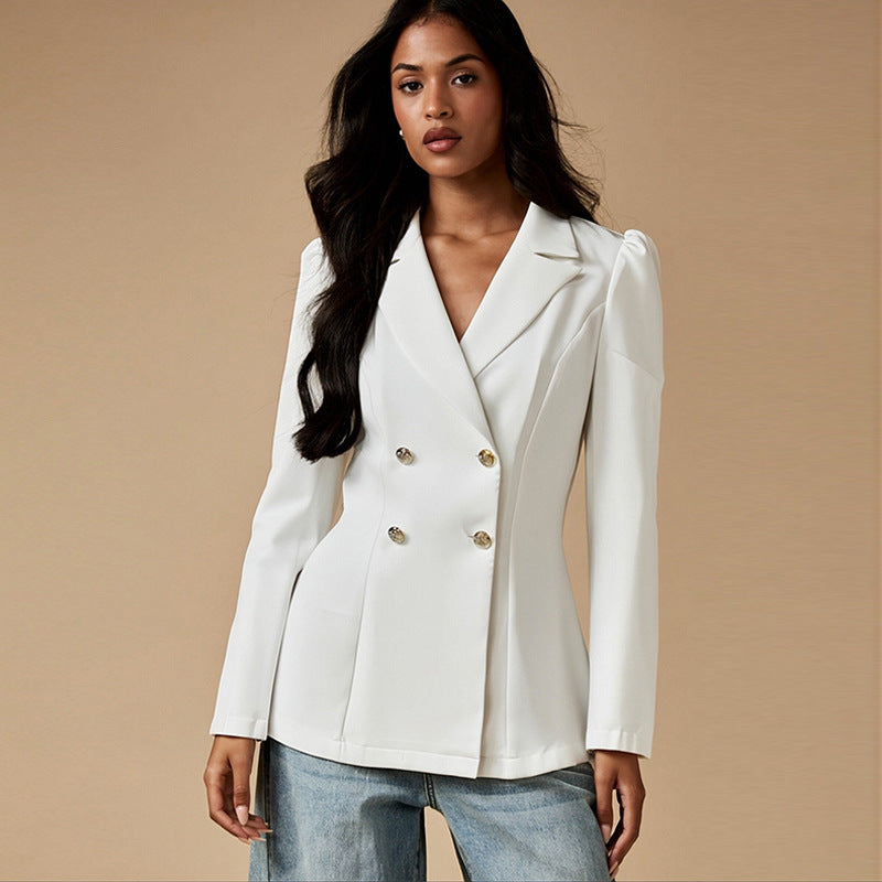 Damen Blazer Elegant Puffärmel