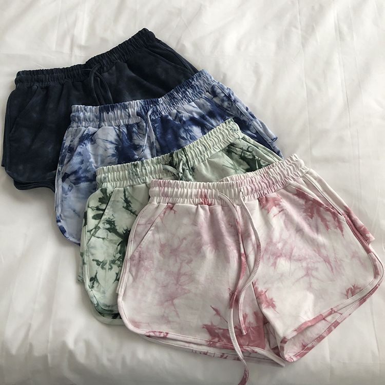 Damen Sweatshorts Batikdesign Bequem Schwarz - Norvielle