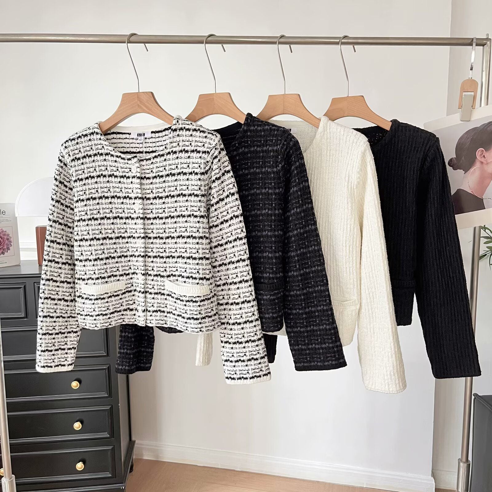 Damen Strickcardigan Strukturiertes Muster Norvielle - Norvielle