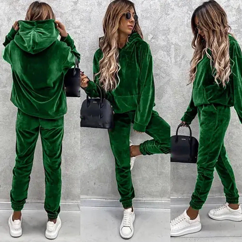 Damen Fleece-Jogginganzug Hochkragen Elastisch Norvielle