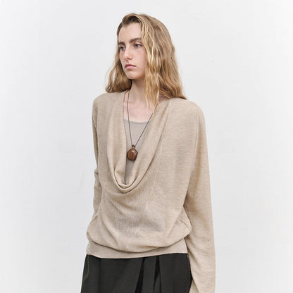 Damen Rollkragenpullover Feinstrick Beige