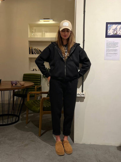 Damen Fleece-Sweatanzug mit Kapuze Bequem Norvielle