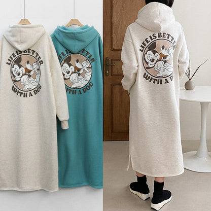 Damen Hoodie-Kleid Großflächiger Print Bequem Norvielle - Norvielle