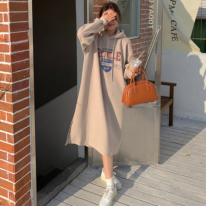 Damen Hoodie-Kleid Lässiger Schnitt Grafikdruck