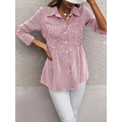 Damen Bluse Rüschendetails Perlenverzierung Norvielle