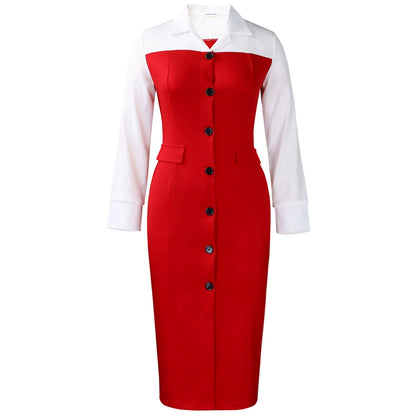 Damen Hemdkleid mit Knopfleiste und langen Ärmeln