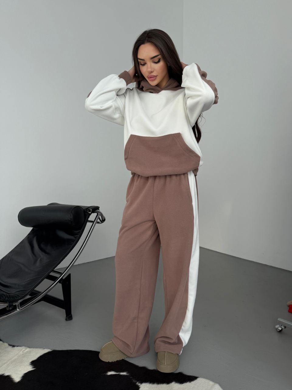 Damen Fleece Set Mit Abgesetzten Details Norvielle