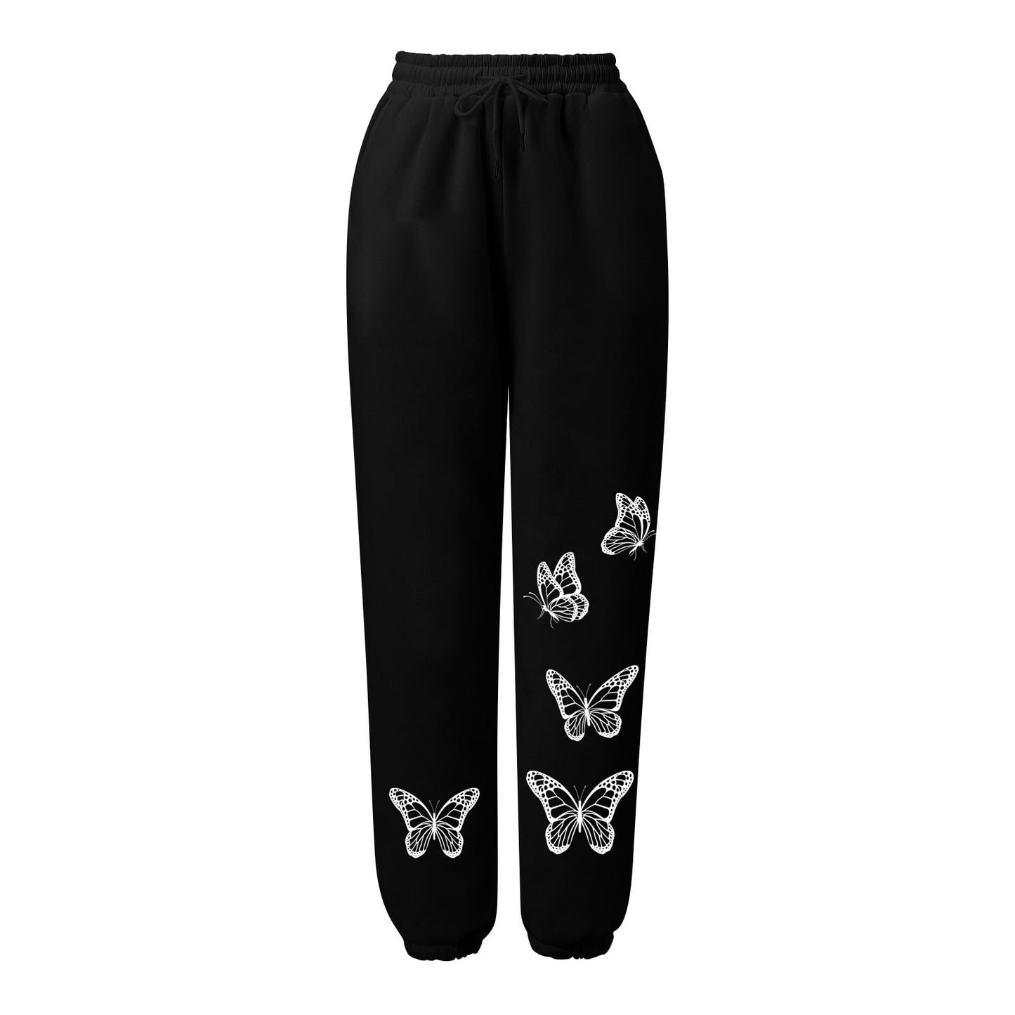 Damen Freizeithose Schmetterlingsmuster Baumwolle